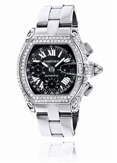 cartier roadster diamond watch|cartier roadster xl chronograph watch.